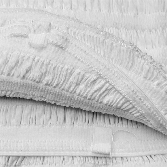 White Sexy Crop Top Strapless Tube Top Smocked Stretchy Summer Bandeau - NEW - Picture 7 of 12